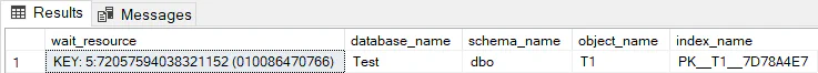 Wait Resource Results