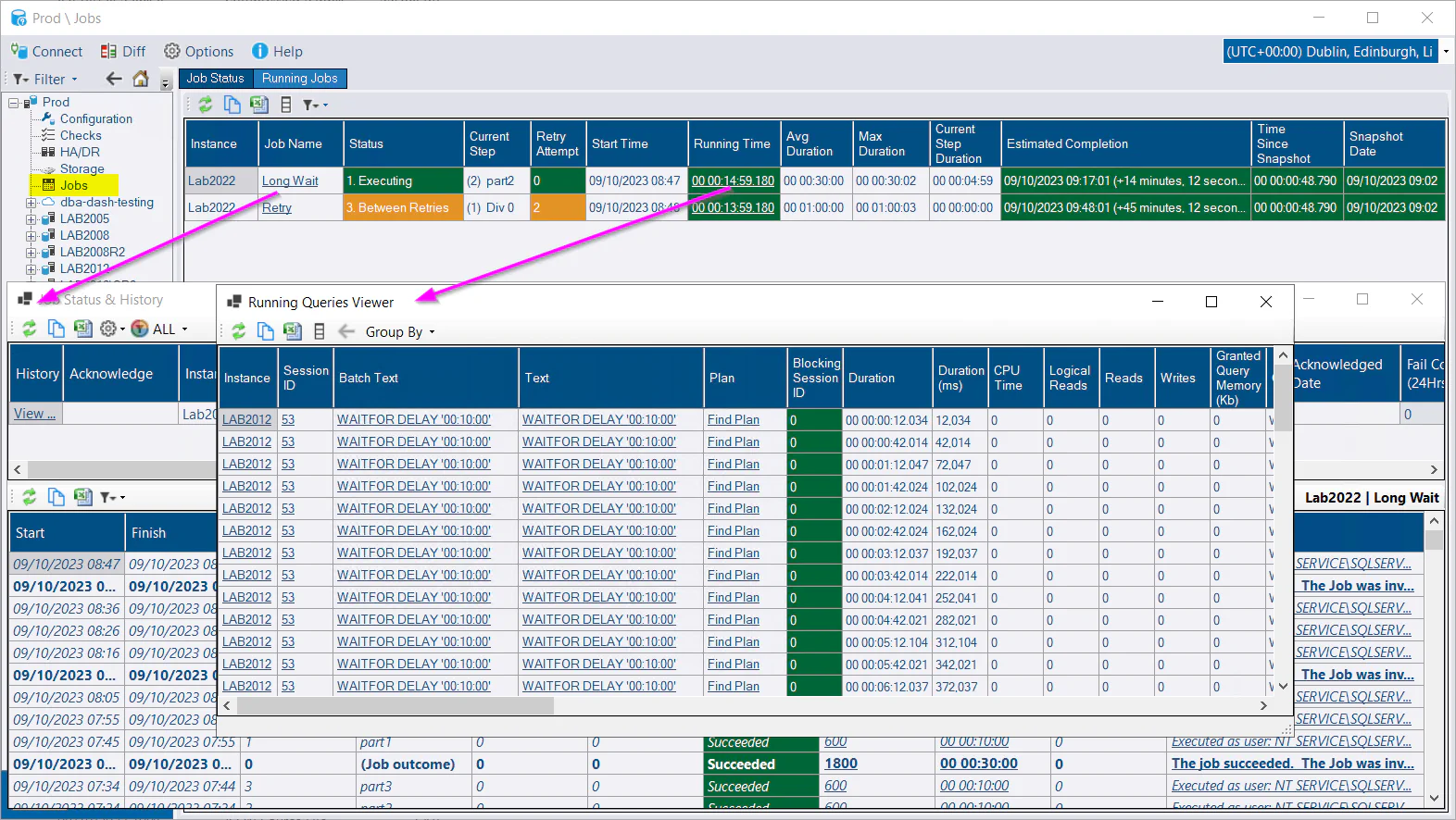 SQL Server Agent Running Jobs monitoring in DBA Dash