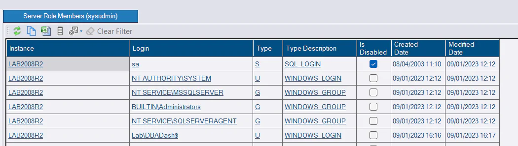 Server Role Members - Normal