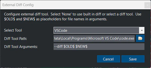 External Diff Tool Config