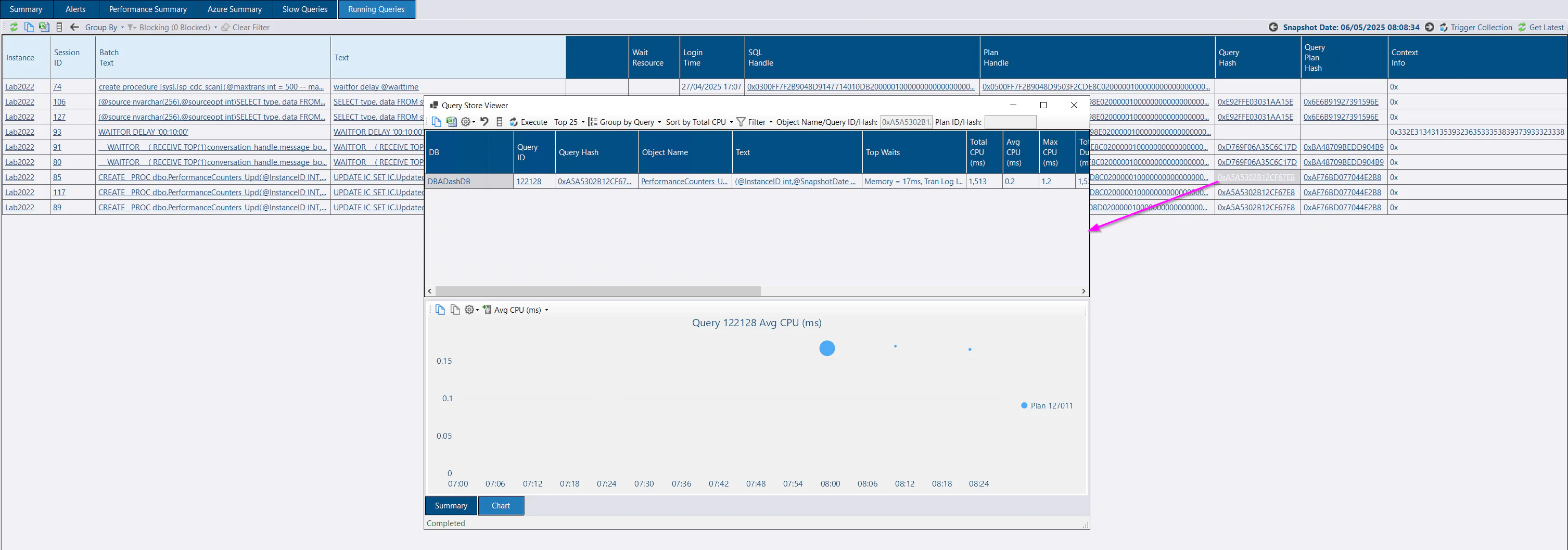 Running Queries - Query Store Link