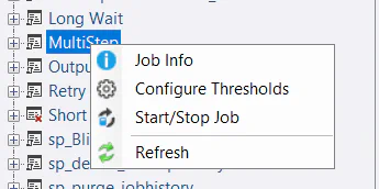 SQL Server Agent job context menu (Tree)
