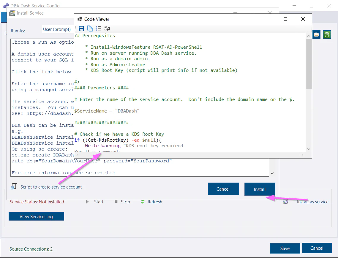 Create Managed Service Account