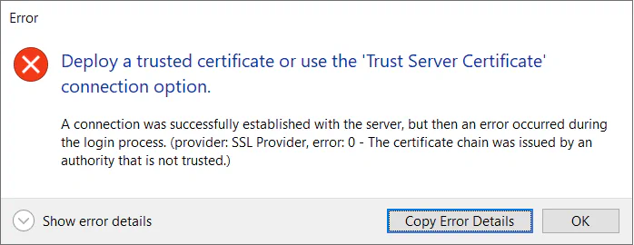 New error dialo