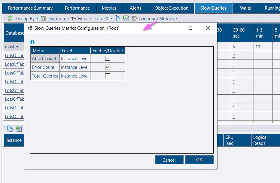 Configure metrics