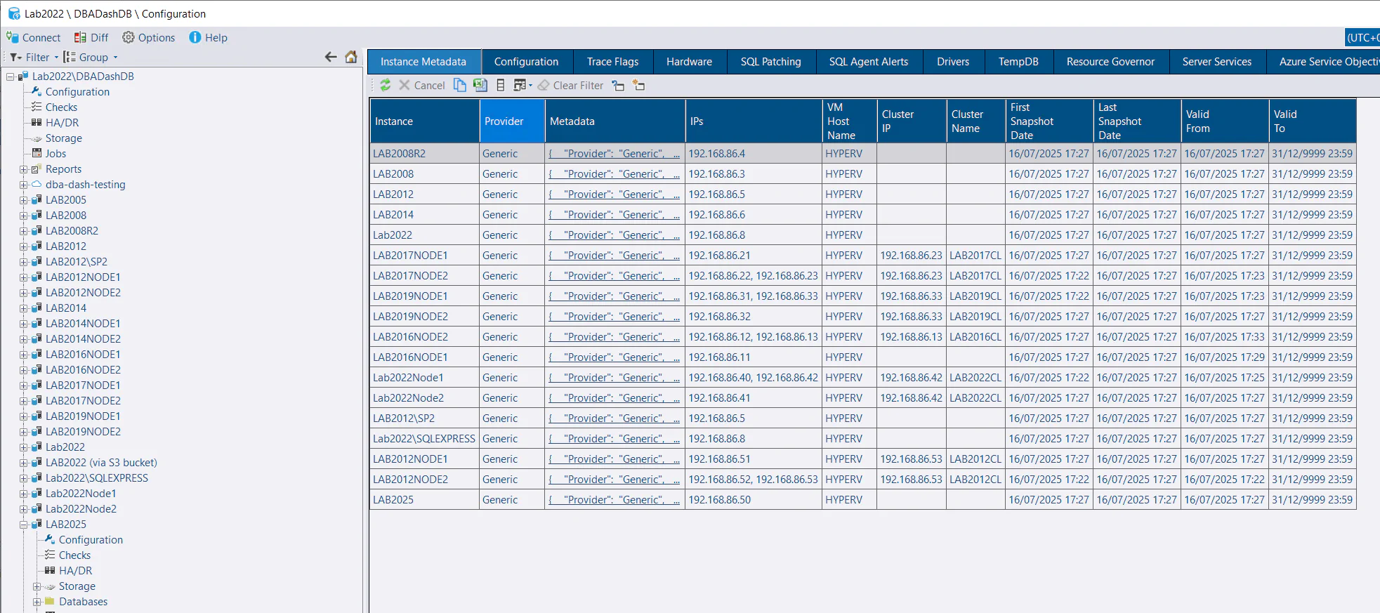Instance Metadata - all servers