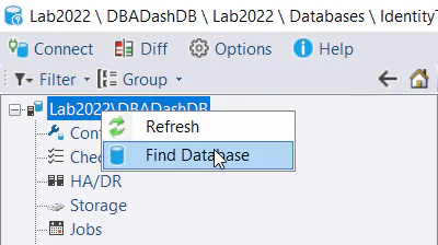 Database Finder Context Menu