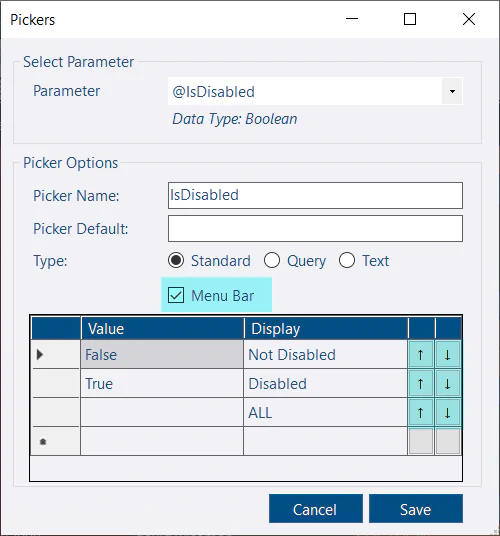 Custom report picker improvement