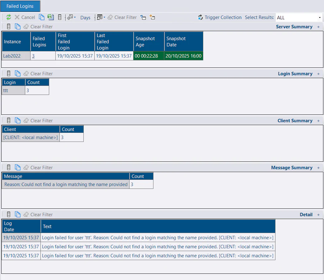 Failed Logins Report