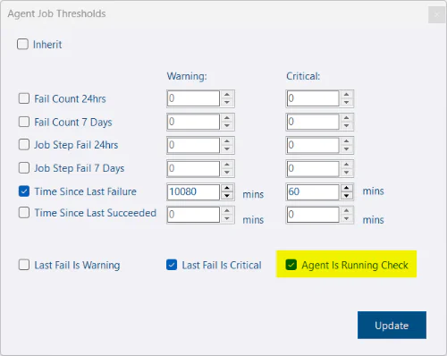 Agent job thresholds