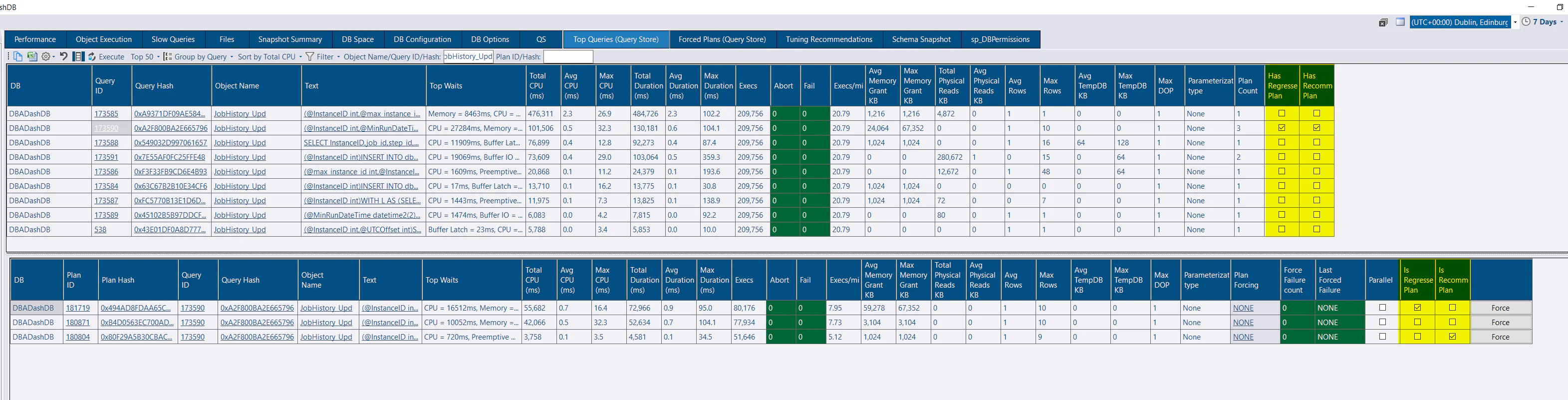 Query Store Top Queries