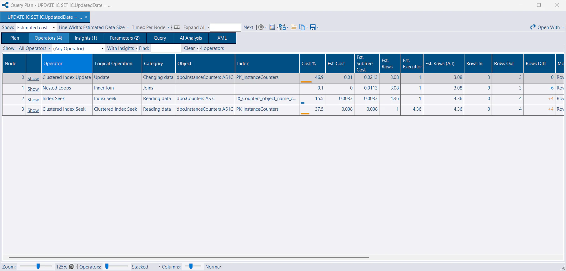 Plan Viewer - Operators