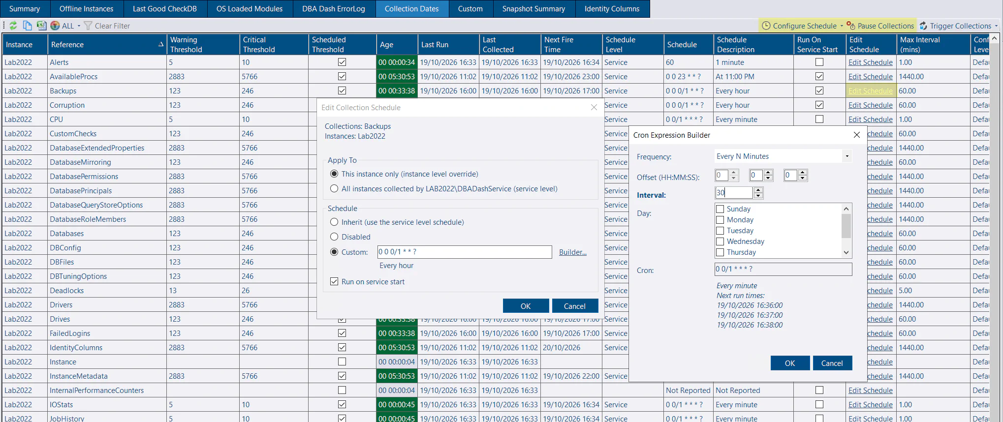 Edit Schedules via GUI