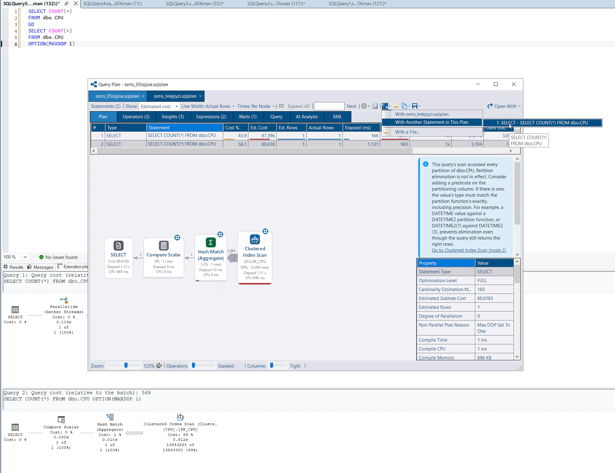 Query Plan Viewer - Statement compare
