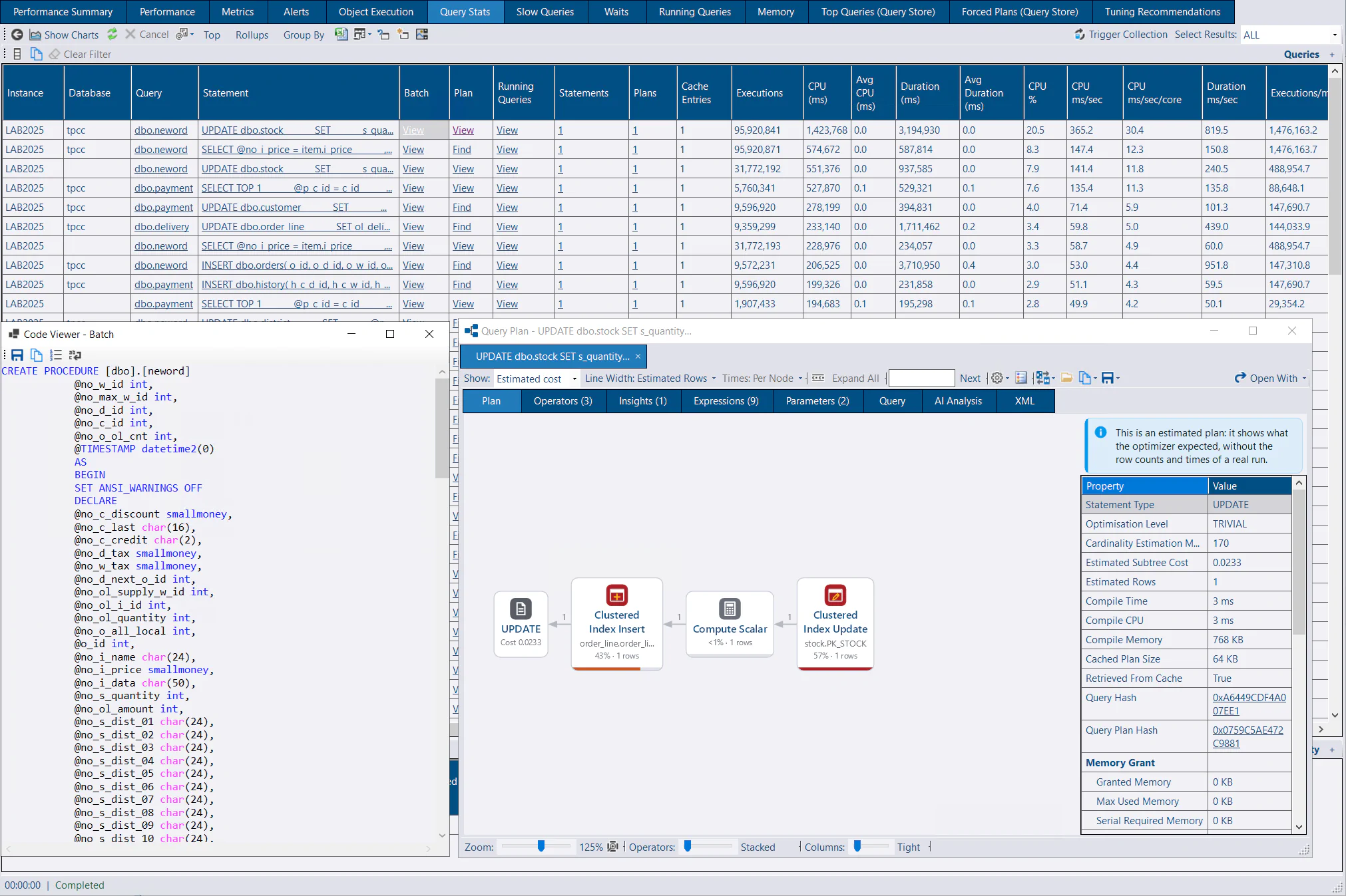 Query Stats - Data