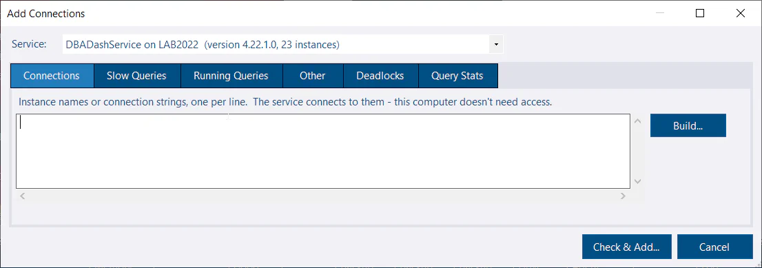 Add Connections - Dialog