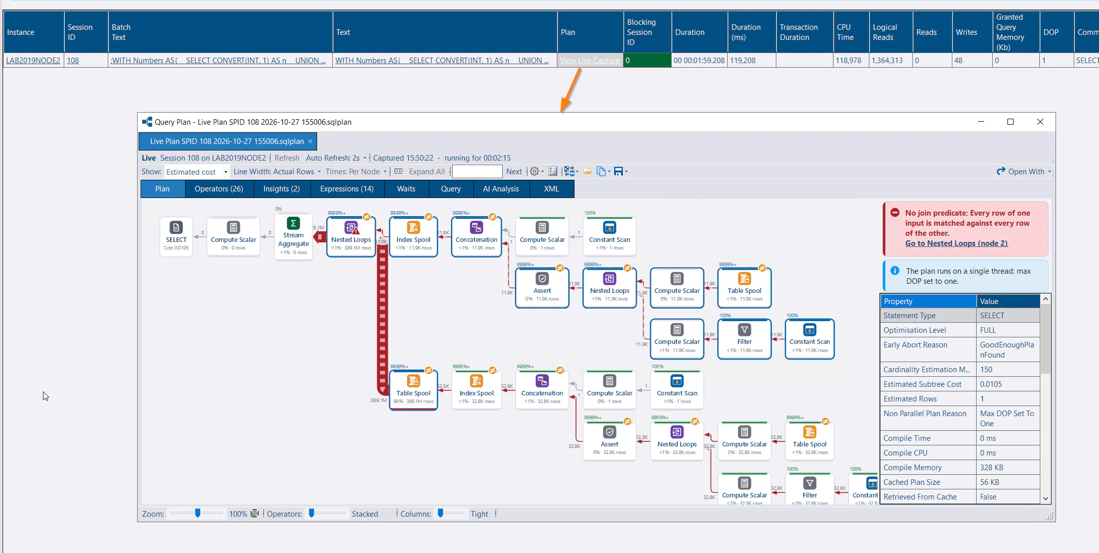Live Query Plan Capture