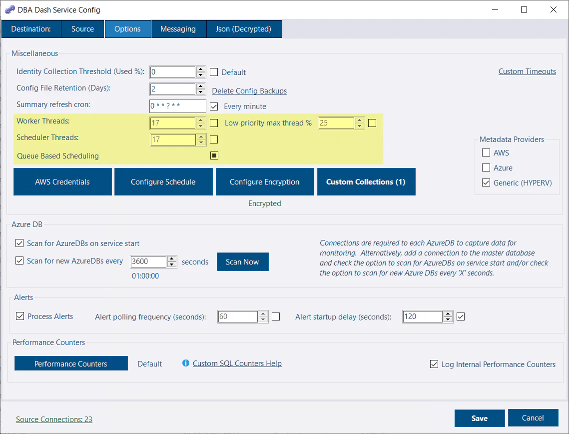 Configuration options