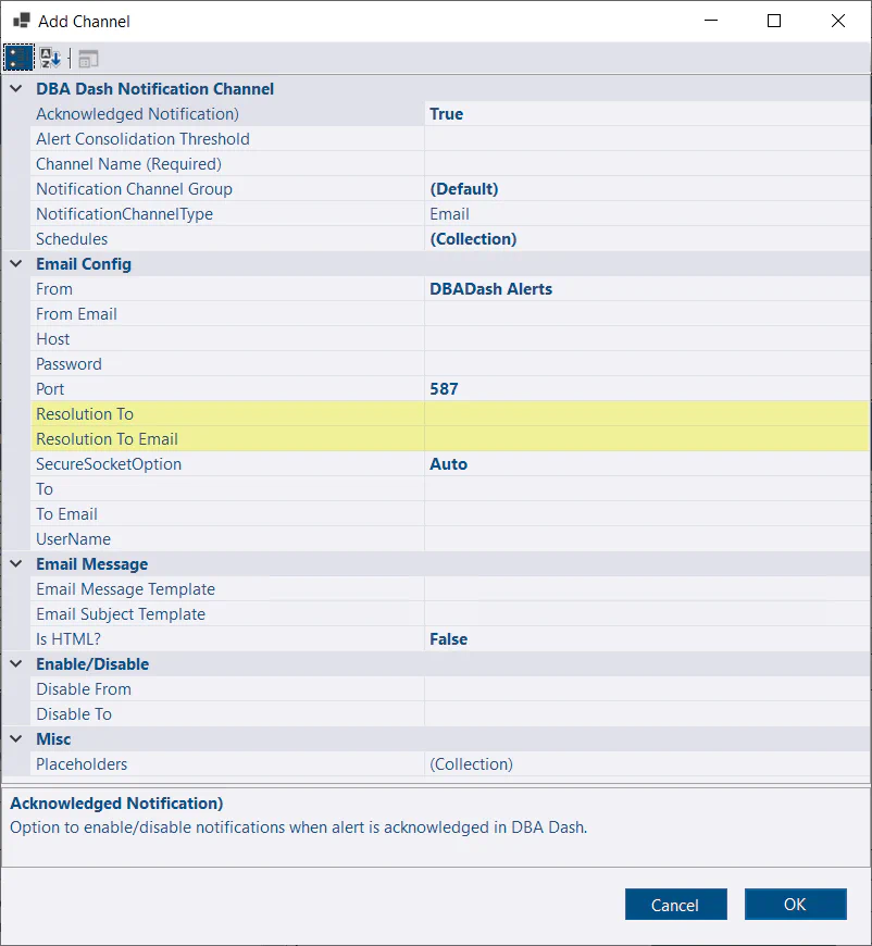 Agent job resolution to email