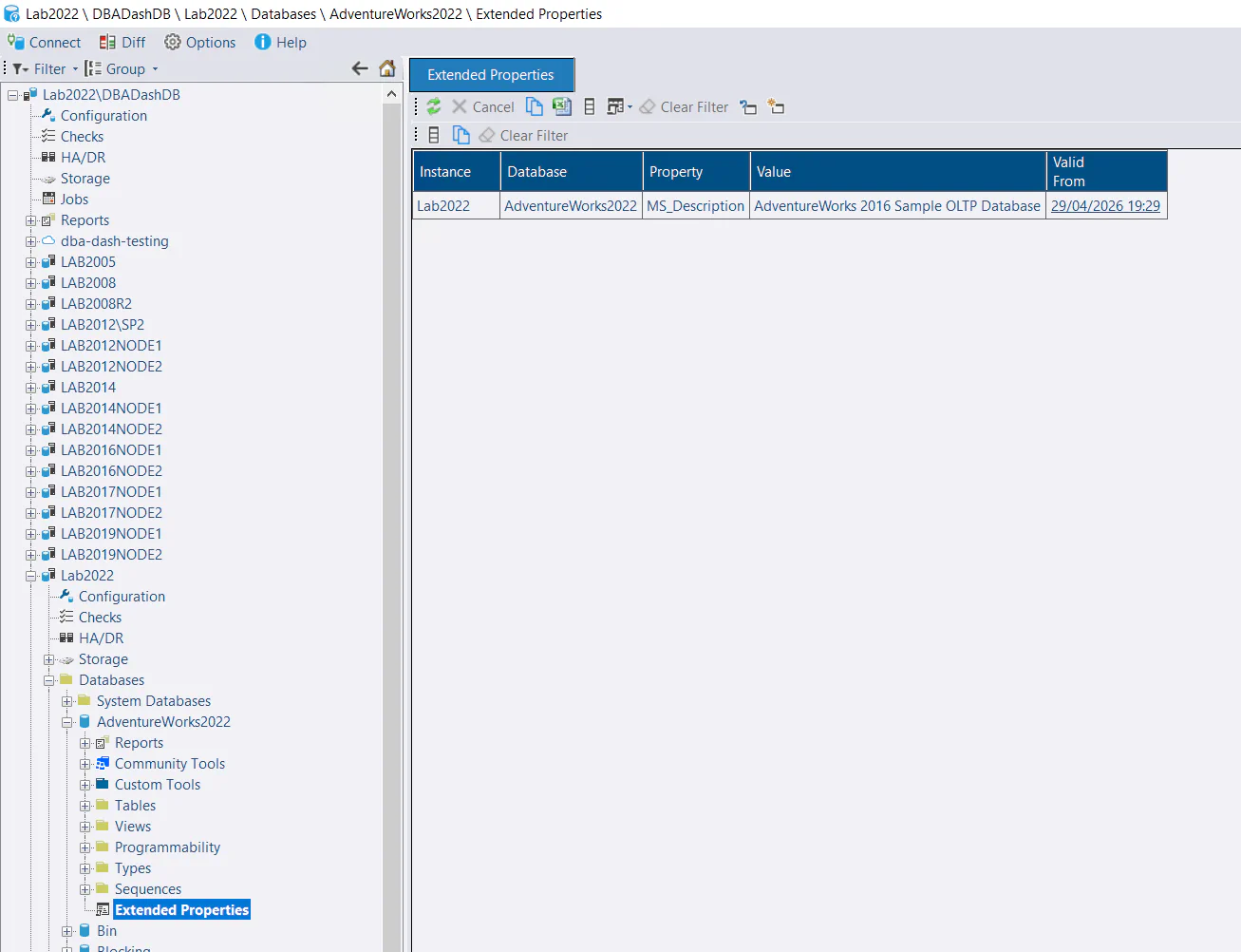 Database Level Extended Properties