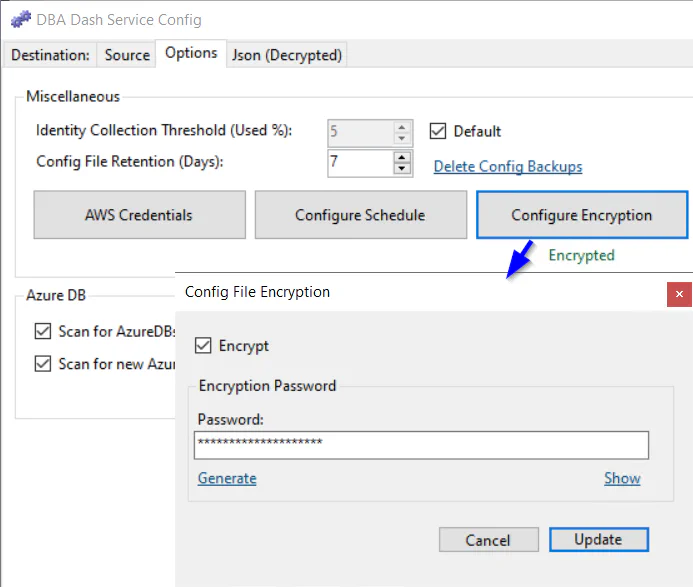 Config File Encryption using GUI