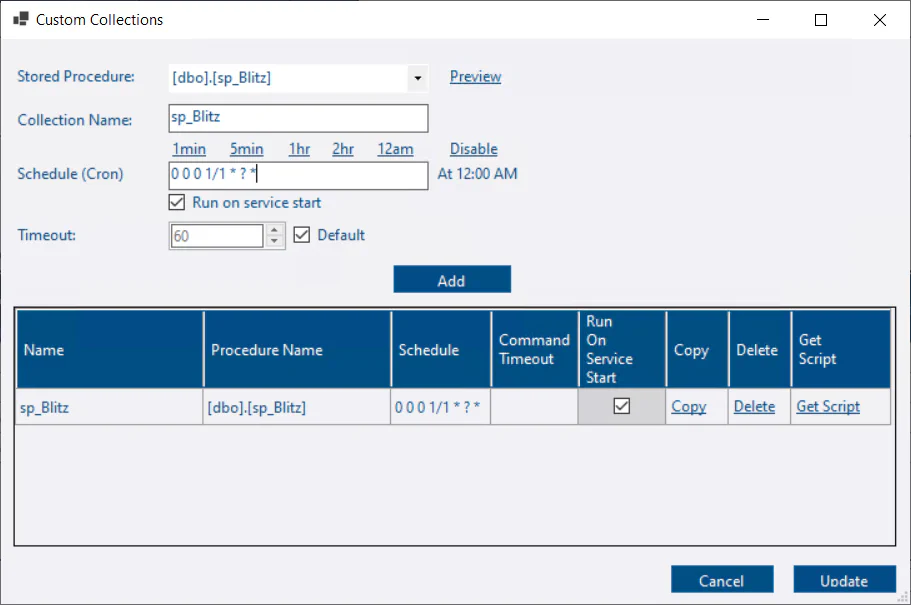 Custom Collection Configuration