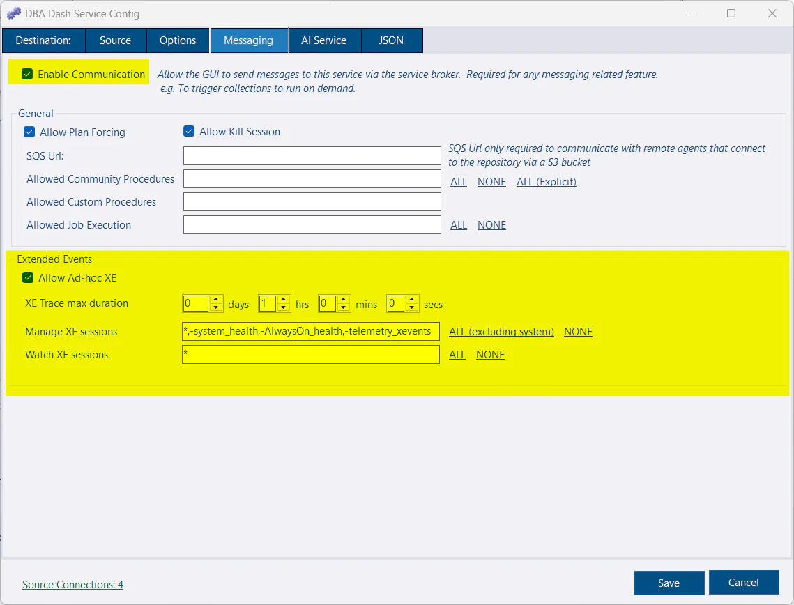 Extended Events Config