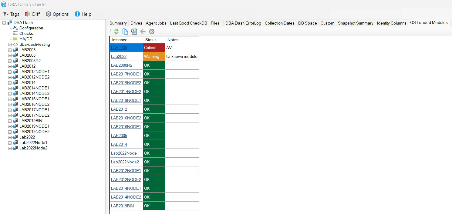 OS Loaded Modules Summary