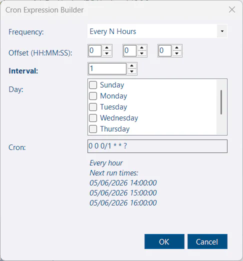 Cron expression builder