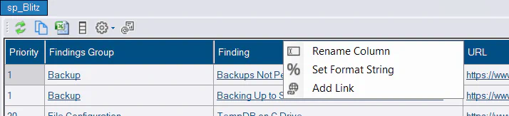 Column Options