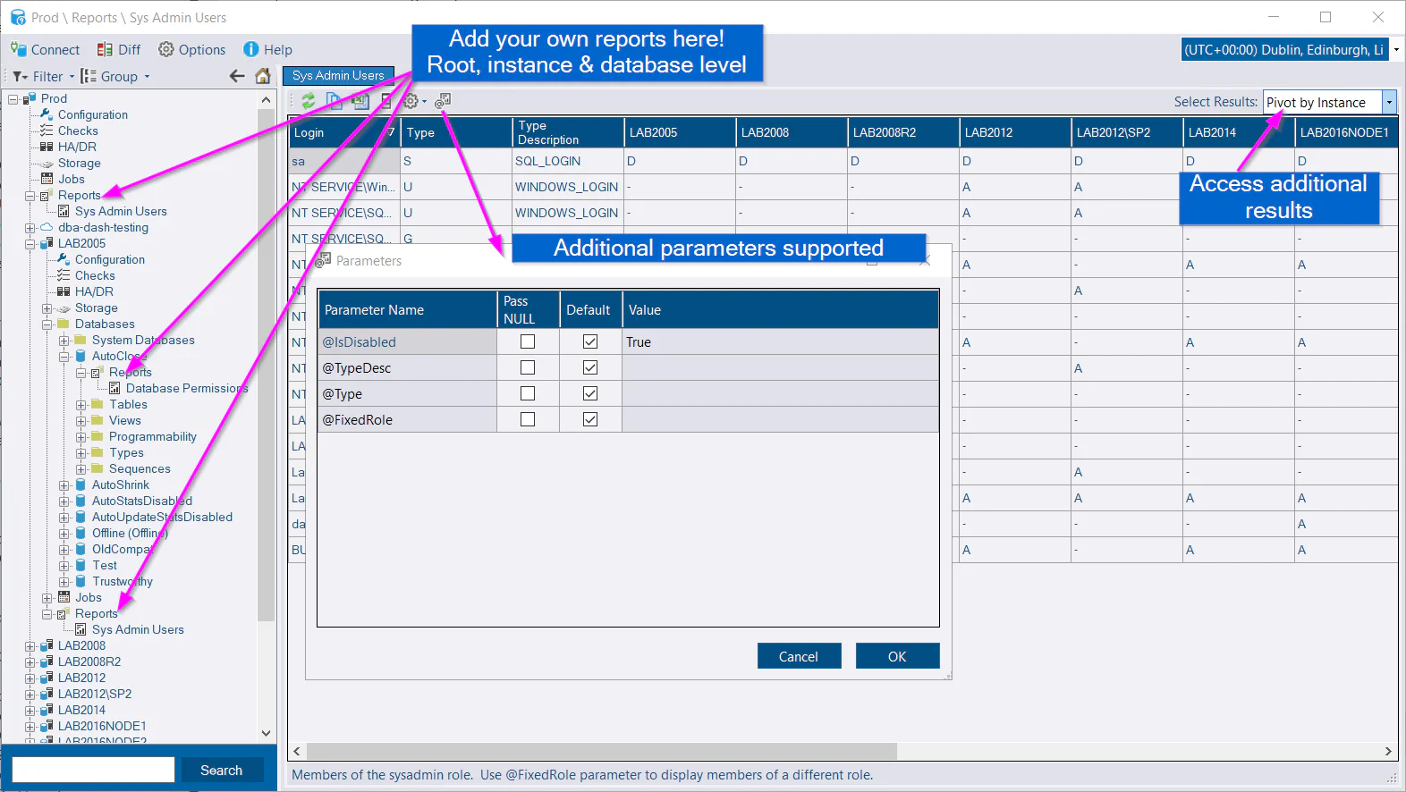 DBA Dash Custom Reports