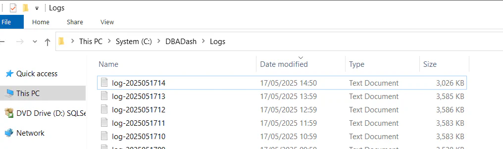 ErrorLog folder