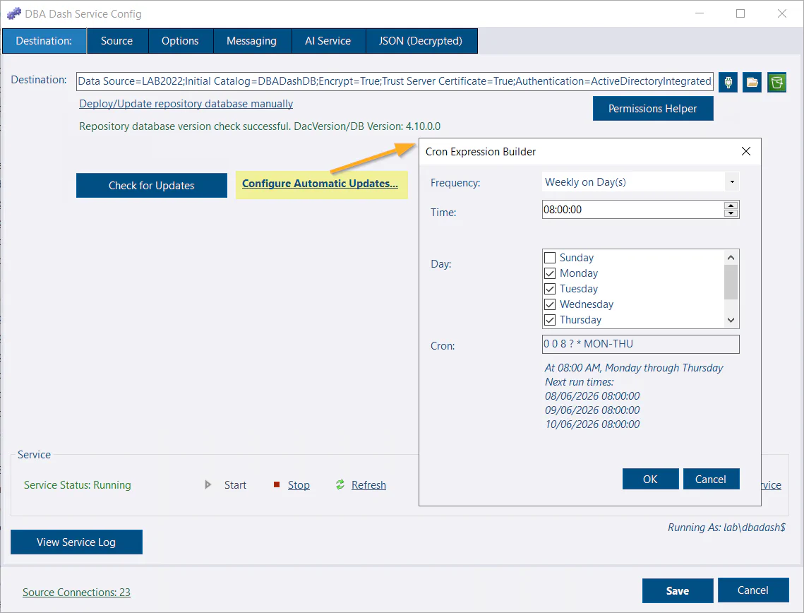 Configure automatic updates